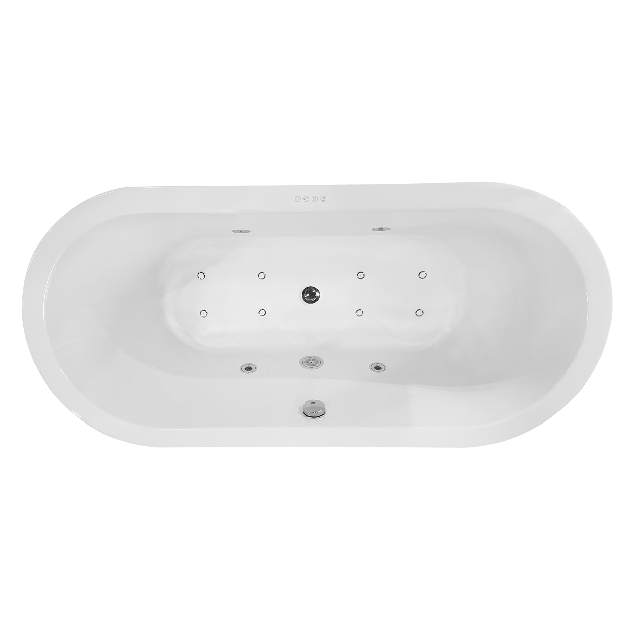 Wiesbaden Libero Vrijstaand Whirlpool Ligbad Acryl Glans Wit 170cm